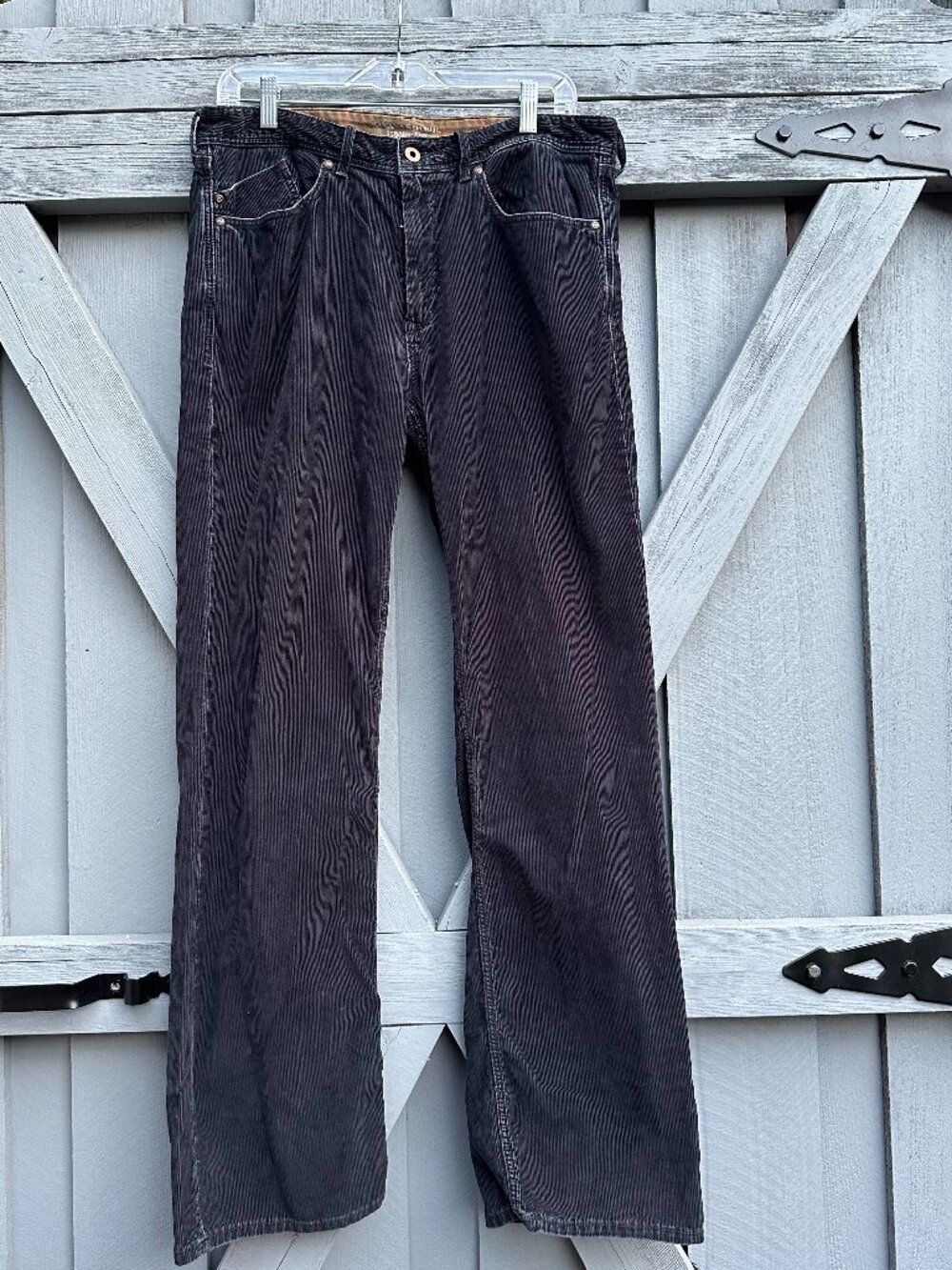 Banana Republic Straight Fit Corduroy Pants Men's 33x32 Charcoal Pima Cotton